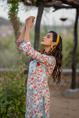Coral Kurta Pant Set