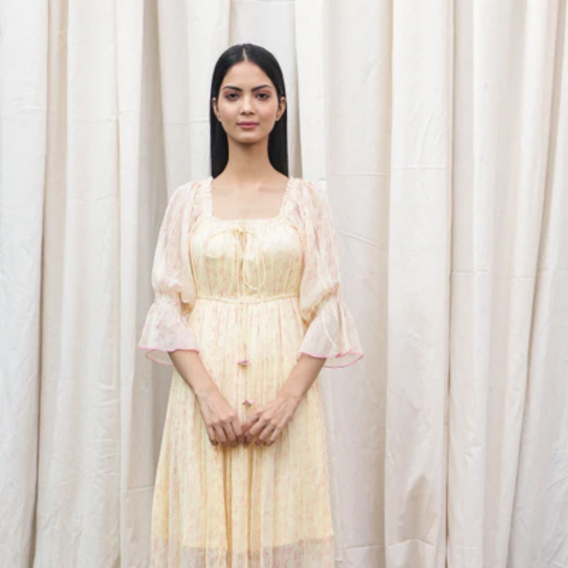 Chiffon Long Flare Dress