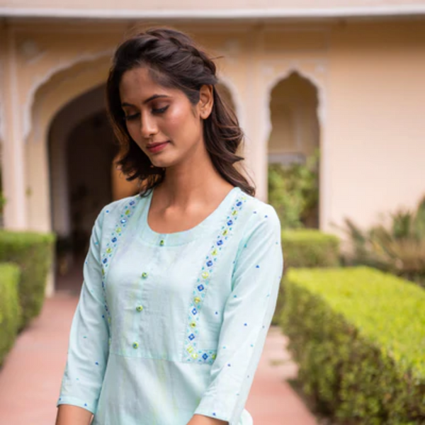 Sea Kurta Pant Set