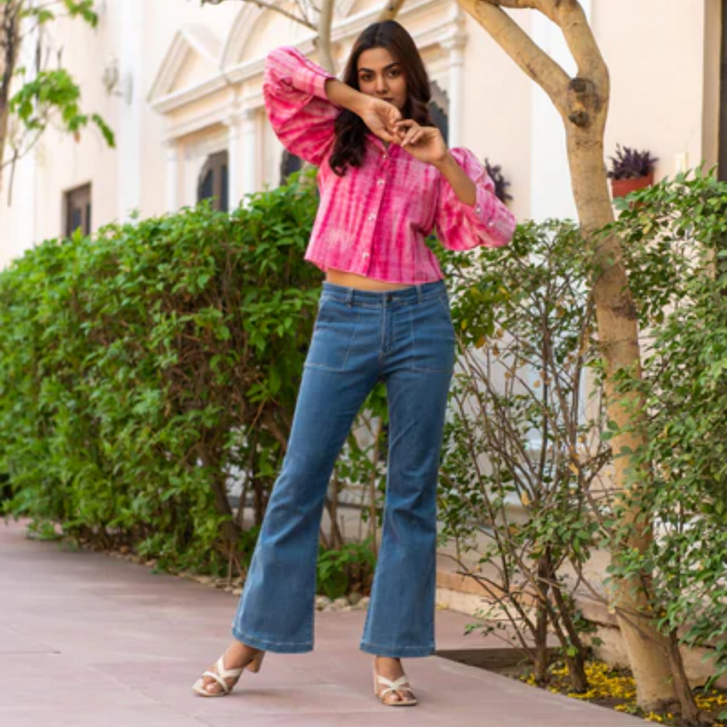 Blush Cropped Shirt