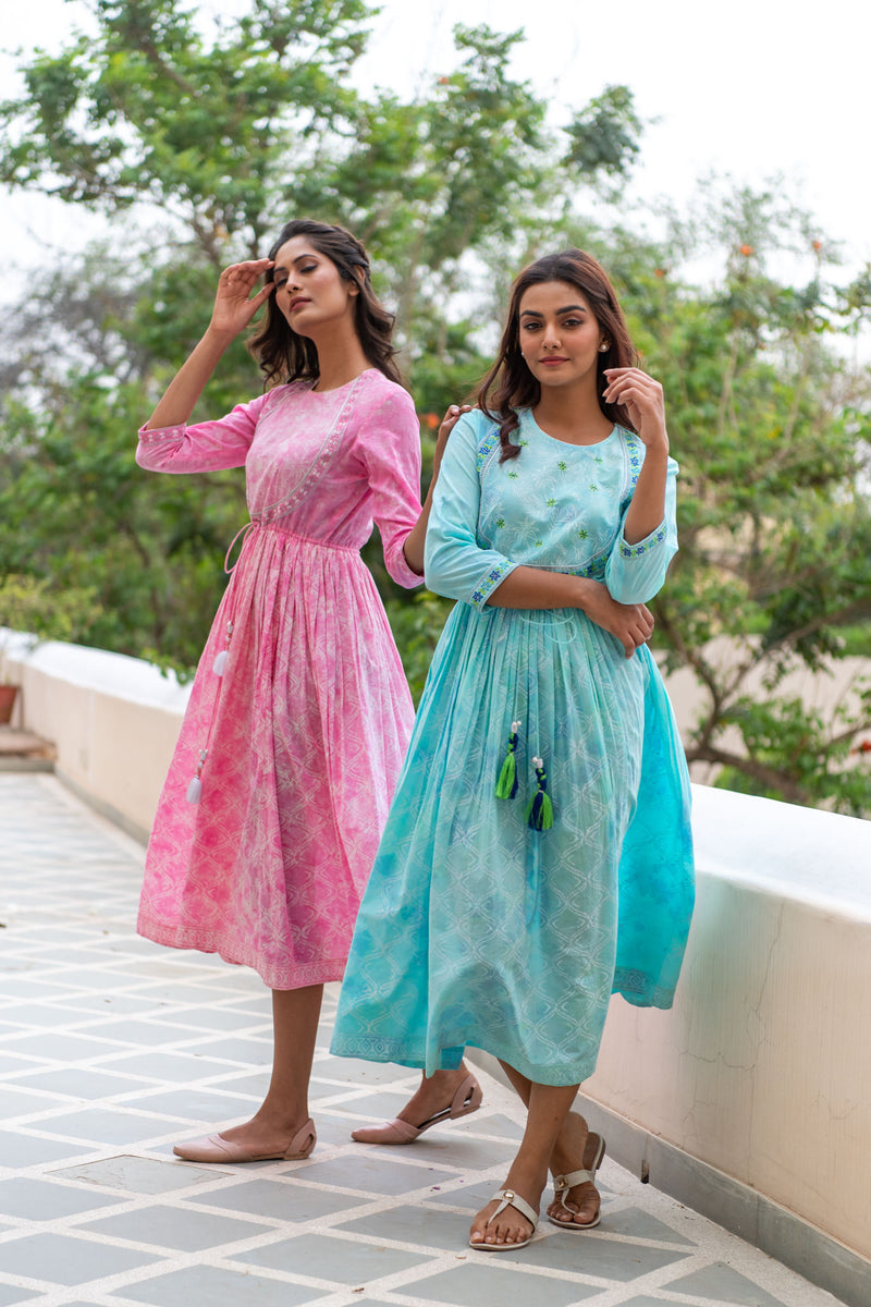 Sea Anarkali Dress