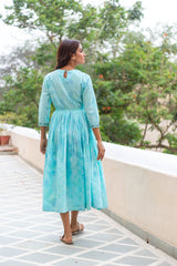 Sea Anarkali Dress