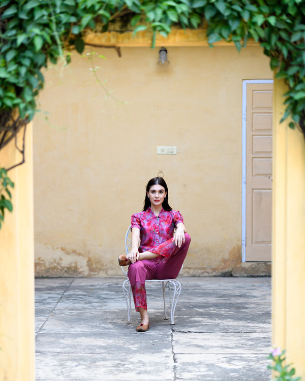 Laali Collered Crop Shirt