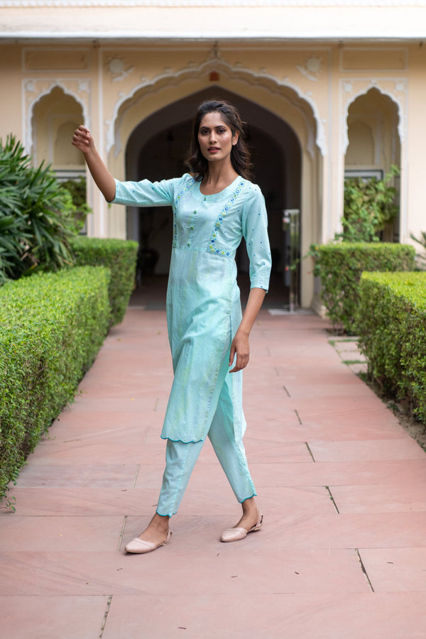 Sea Kurta Pant Set