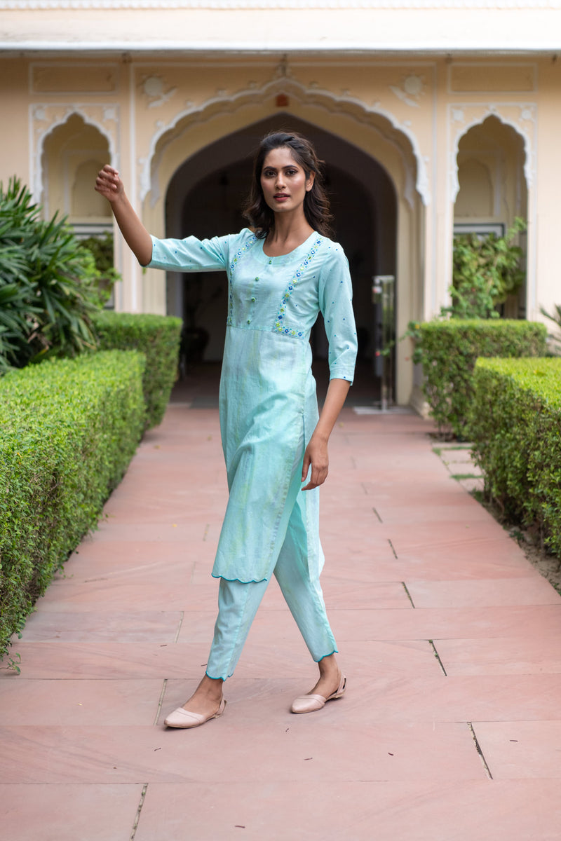 Sea Kurta Pant Set