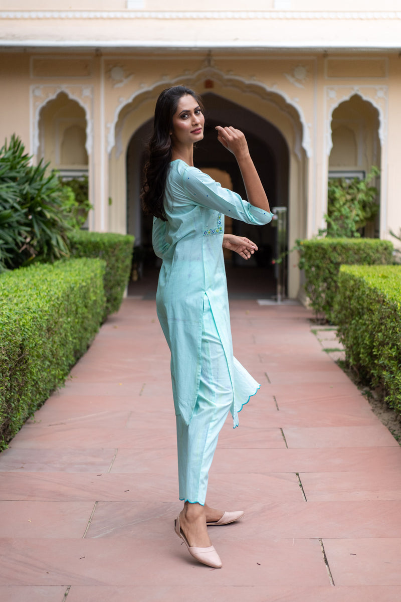 Sea Kurta Pant Set