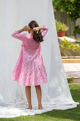 Blush Block Printed Flare Dress