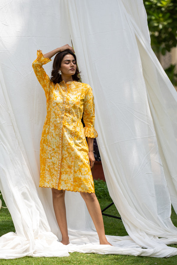 Sunshine Block Printed Shirt Dress