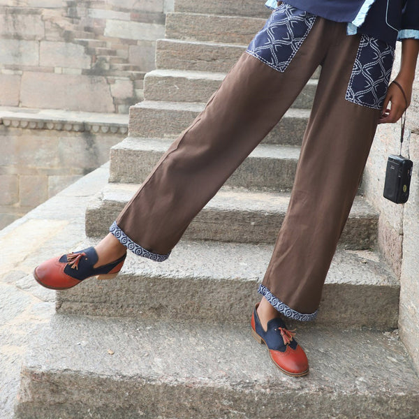 Earthy Patched Pants