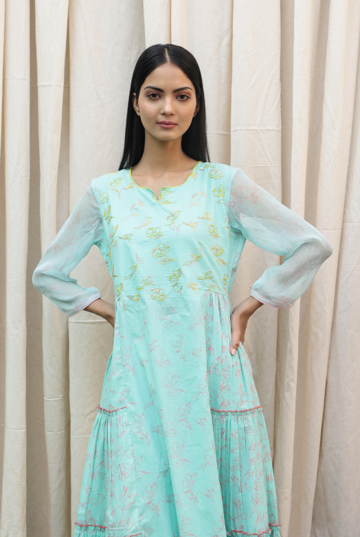 Long Flare Dress Set