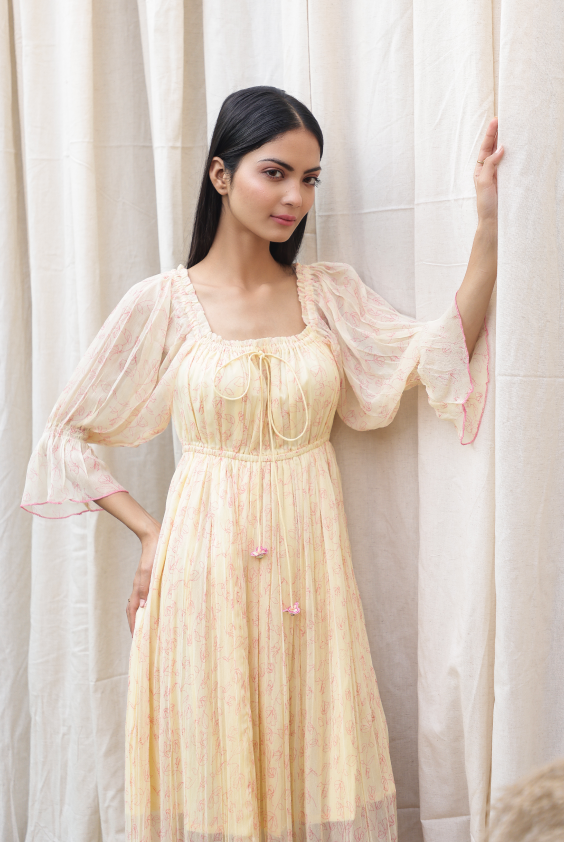 Chiffon Long Flare Dress